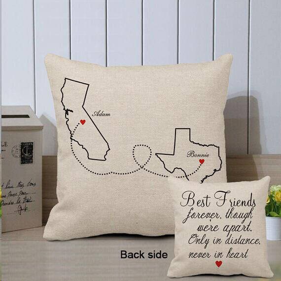long distance friendship pillows