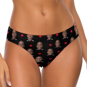 Personalized Face Thong,Personalized Women's Panties,Underwear Women,Thongs For Women,Valentines For Her Girlfriend & Wife,Funny Gifts