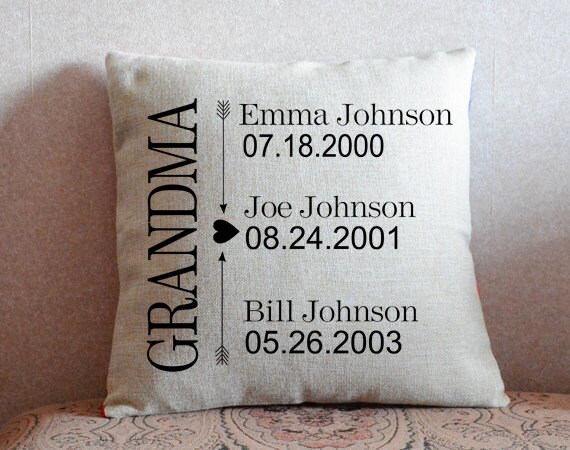Grandparents Gift Grandma Pillow Cover Grandma Pillow Cover Personalized