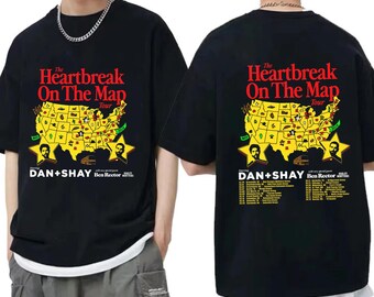 Dan And Shay Tour Heartbreak On The Map 2024 Shirt, Dan + Shay Band Fan Shirt, Dan + Shay 2024 Concert Shirt, Heartbreak On The Map Tour Tee