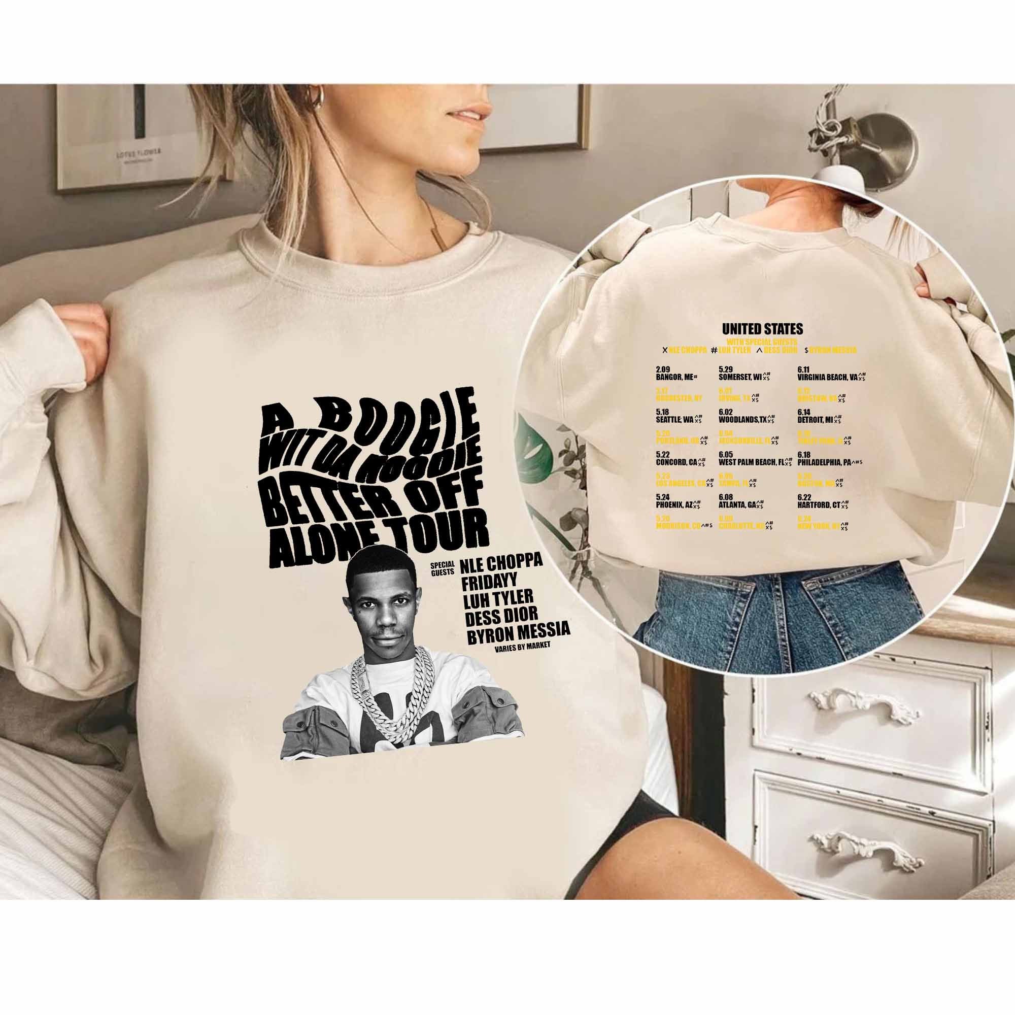 A Boogie Wit A Hoodie Better Off Alone Tour 2024 Shirt, A Boogie Wit A Hoodie Fan Shirt