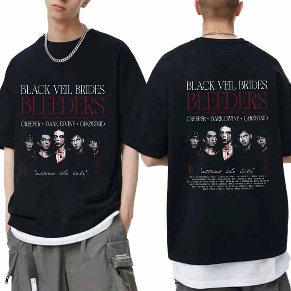 Black Veil Brides 2024 Tour Shirt, Black Veil Brides Band Fan Shirt, Black Veil Brides Bleeders US Tour 2024 Shirt, Bleeders 2024 Concert