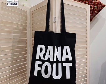 Sac totebag Ranafout (rien à foutre) Made in Fance humour coton bio éthique graphisme par decartonetdetoiles