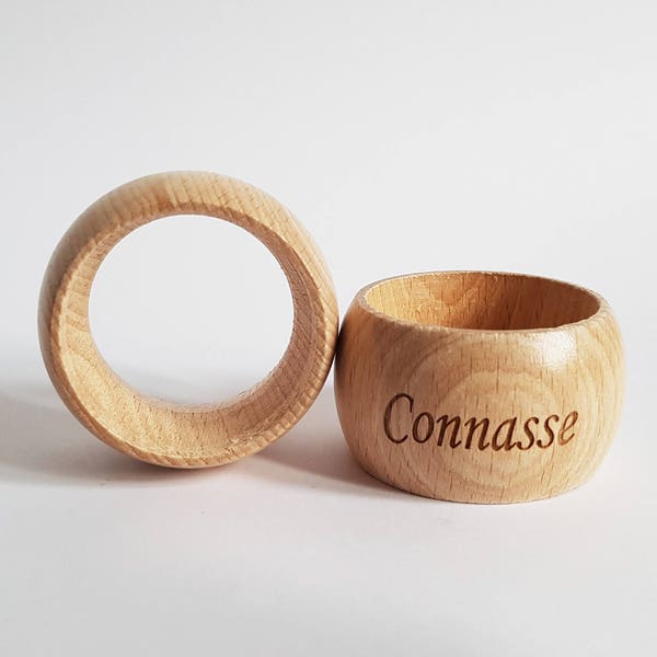 PAS PERSONNALISABLE Rond de serviette en bois (hêtre) gravé Connasse cadeau pour elle humour par decartonetdetoiles