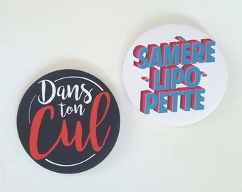 badges 56mm french message for him for her by decartonetdetoiles