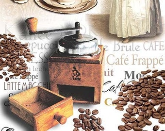 Decoupage Rice Paper Sheet  COFFEE #R0350