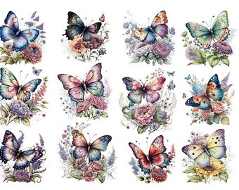 BUTTERFLIES. A sheet of Rice Paper for Decoupage #SNR035