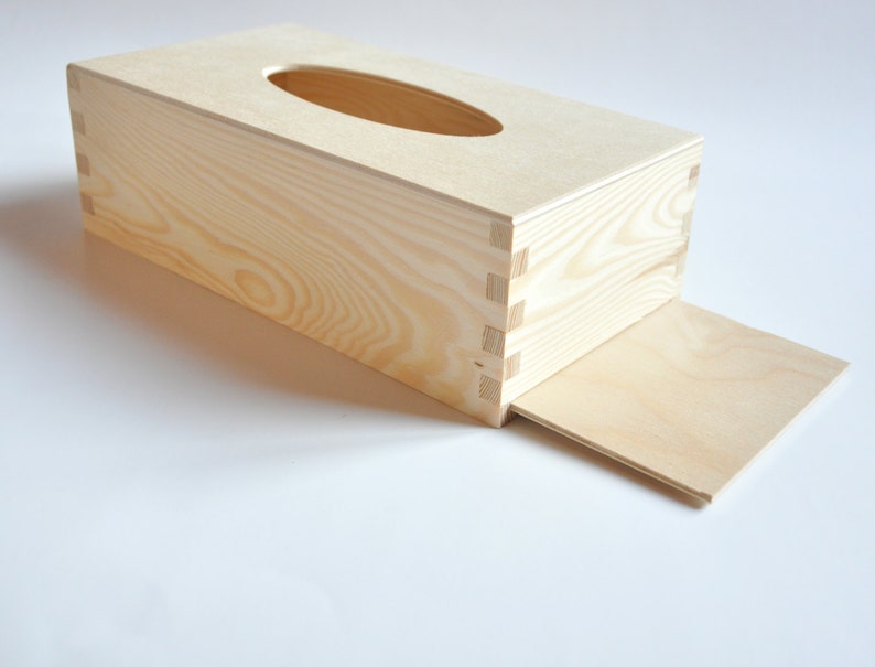 Wooden Tissue Box. Unfinished Wood Box. Handkerchief Box. Etsy