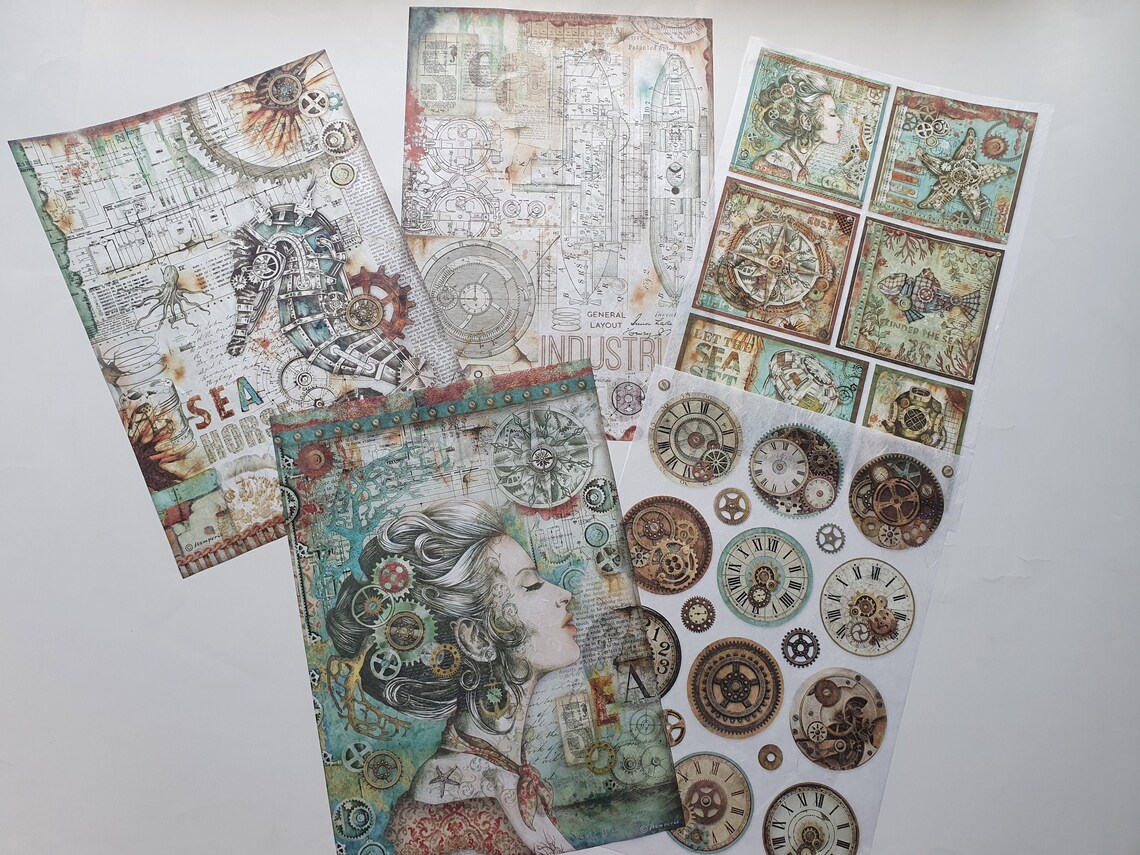 Rice Paper for Decoupage Scrapbooking STEAMPUNK Etsy UK