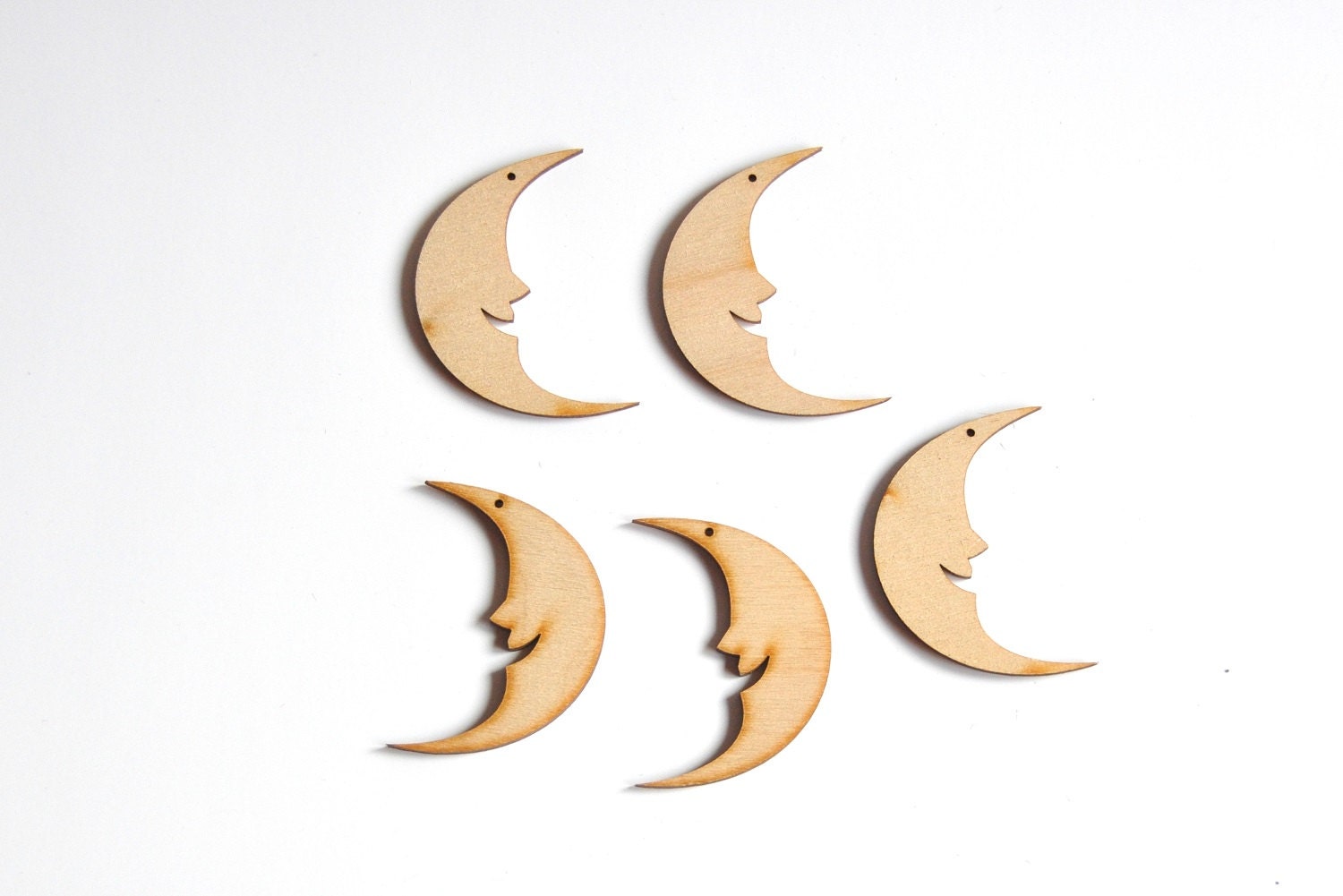 Moon Wooden Shape. Moon Wooden Ornament. Laser Cut Moon Shape. Etsy