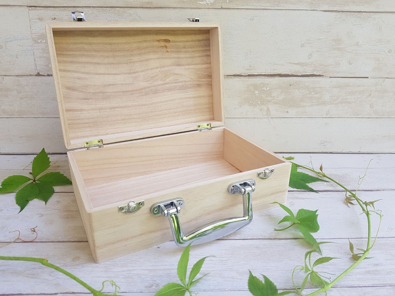 Unfinished Wood Suitcase. Unpainted Wood Suitcase. Wooden Etsy