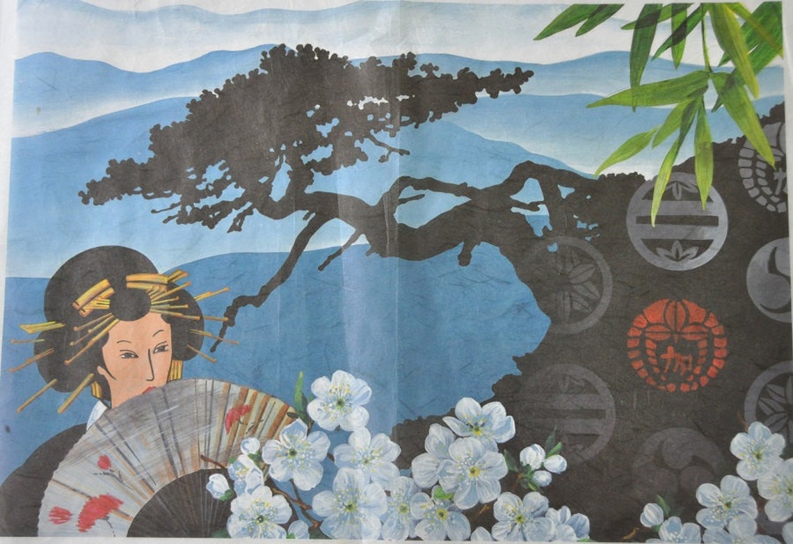 Rice paper for decoupage Japanese woman geisha Japan Etsy