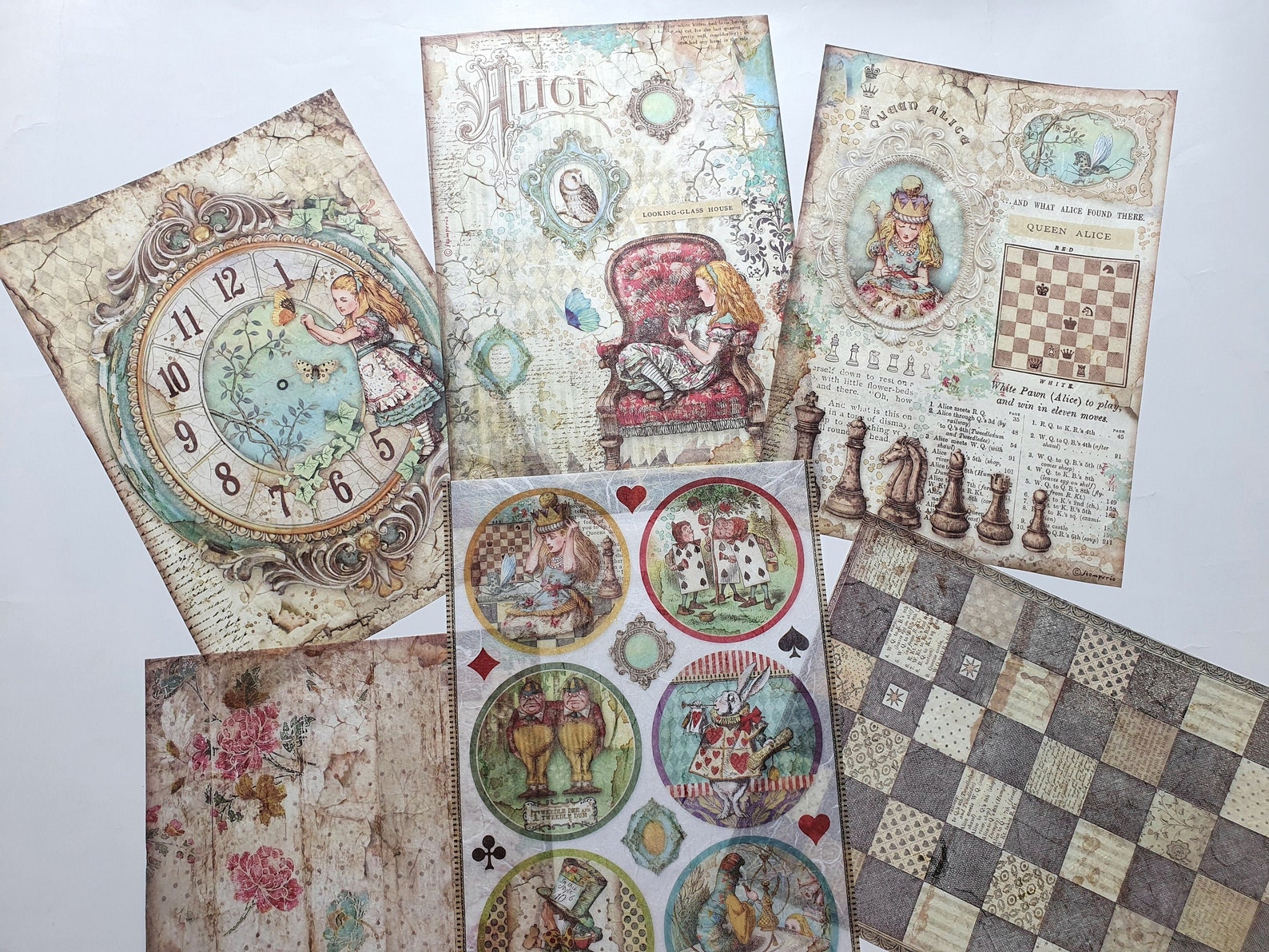 ALICE au pays des merveilles Papier de riz pour le découpage | Etsy