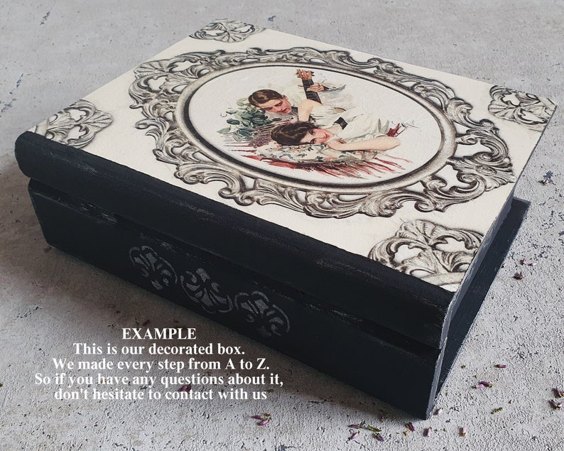 Wooden Box Book. Unfinished Wood Box. Unpainted Wood Box. Etsy