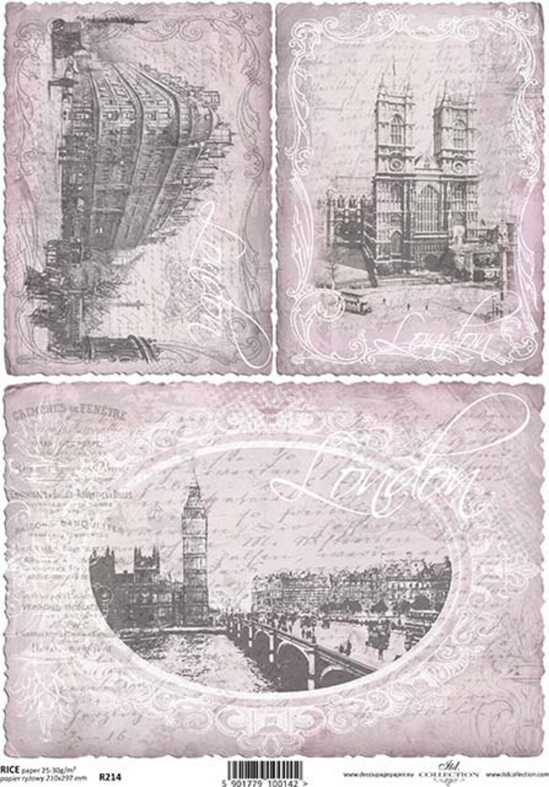 Decoupage Rice Paper Sheet LONDON R0214 Etsy