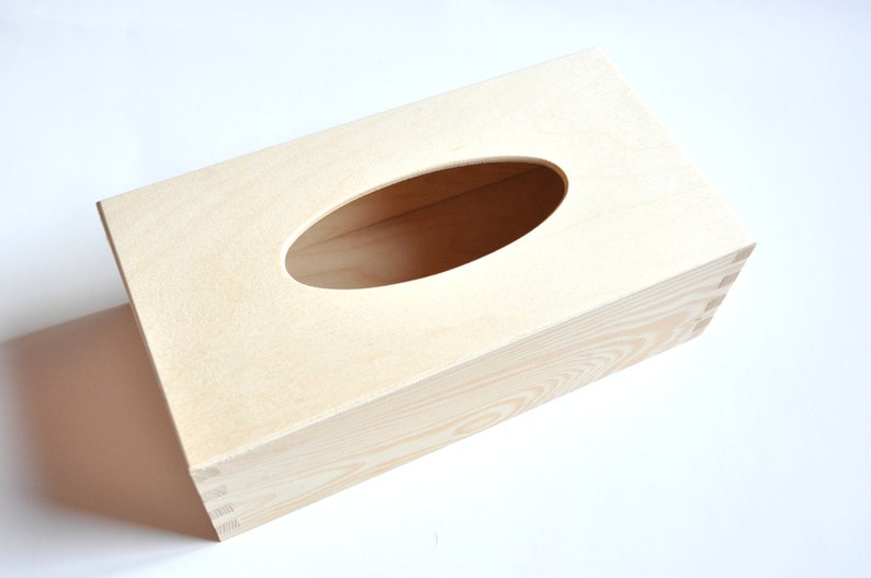 Wooden Tissue Box. Unfinished Wood Box. Handkerchief Box. Etsy