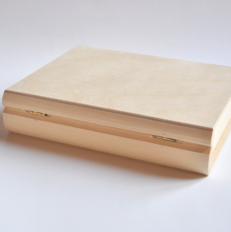 Wooden Box Book. Unfinished Wood Box. Unpainted Wood Box. Etsy