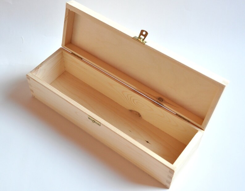 Wine Box. Unfinished Wooden Bottle Box. Unpainted Wood Box. Etsy