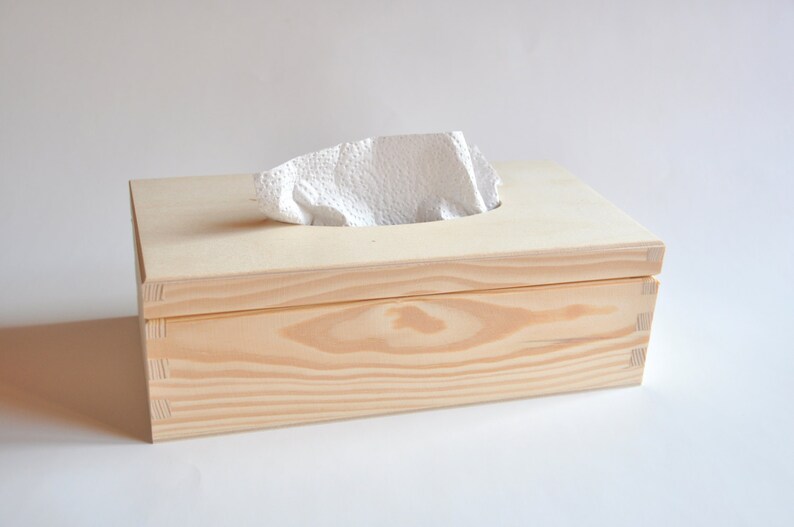 Wooden Tissue Box. Unfinished Wood Box. Handkerchief Box. Etsy
