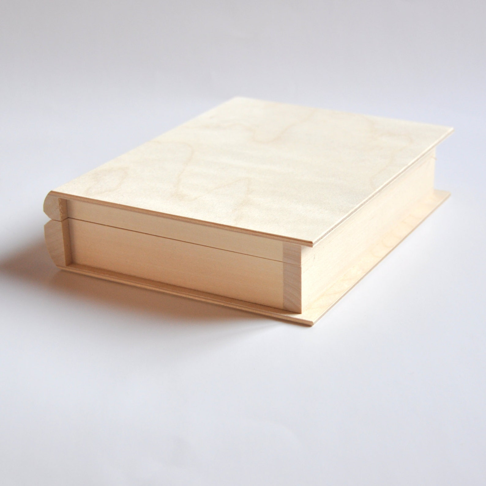 Wooden Box Book. Unfinished Wood Box. Unpainted Wood Box. Etsy