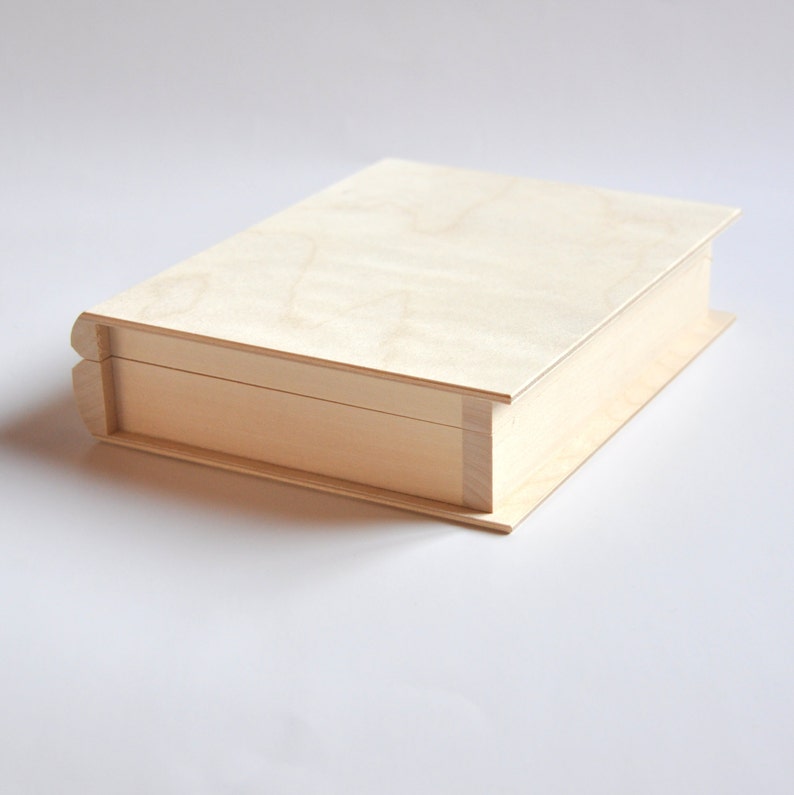 Wooden Box Book. Unfinished Wood Box. Unpainted Wood Box. Etsy