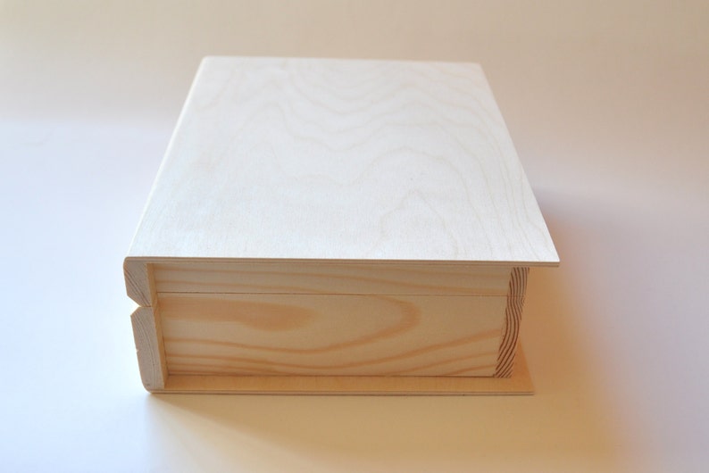 Wooden Box Book. Unfinished Wood Box. Unpainted Wood Box. Etsy
