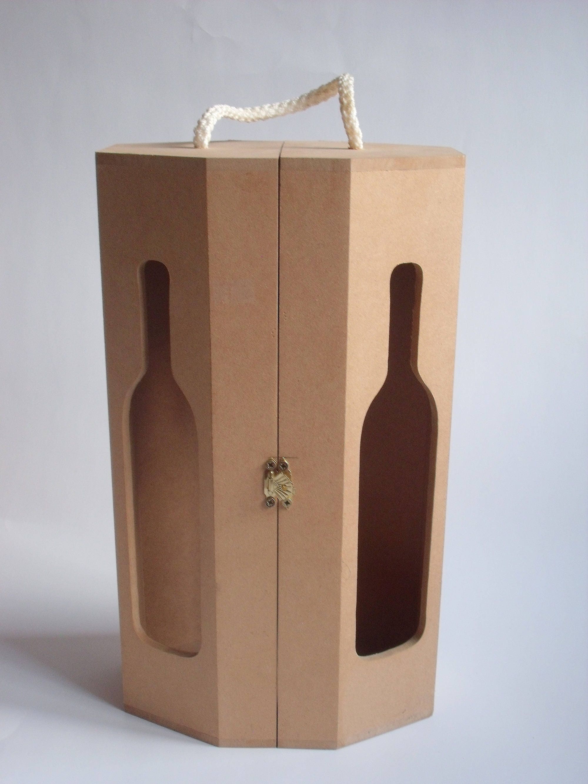 Double Box for Bottles. Unfinished MDF Wooden Wine Box. Etsy