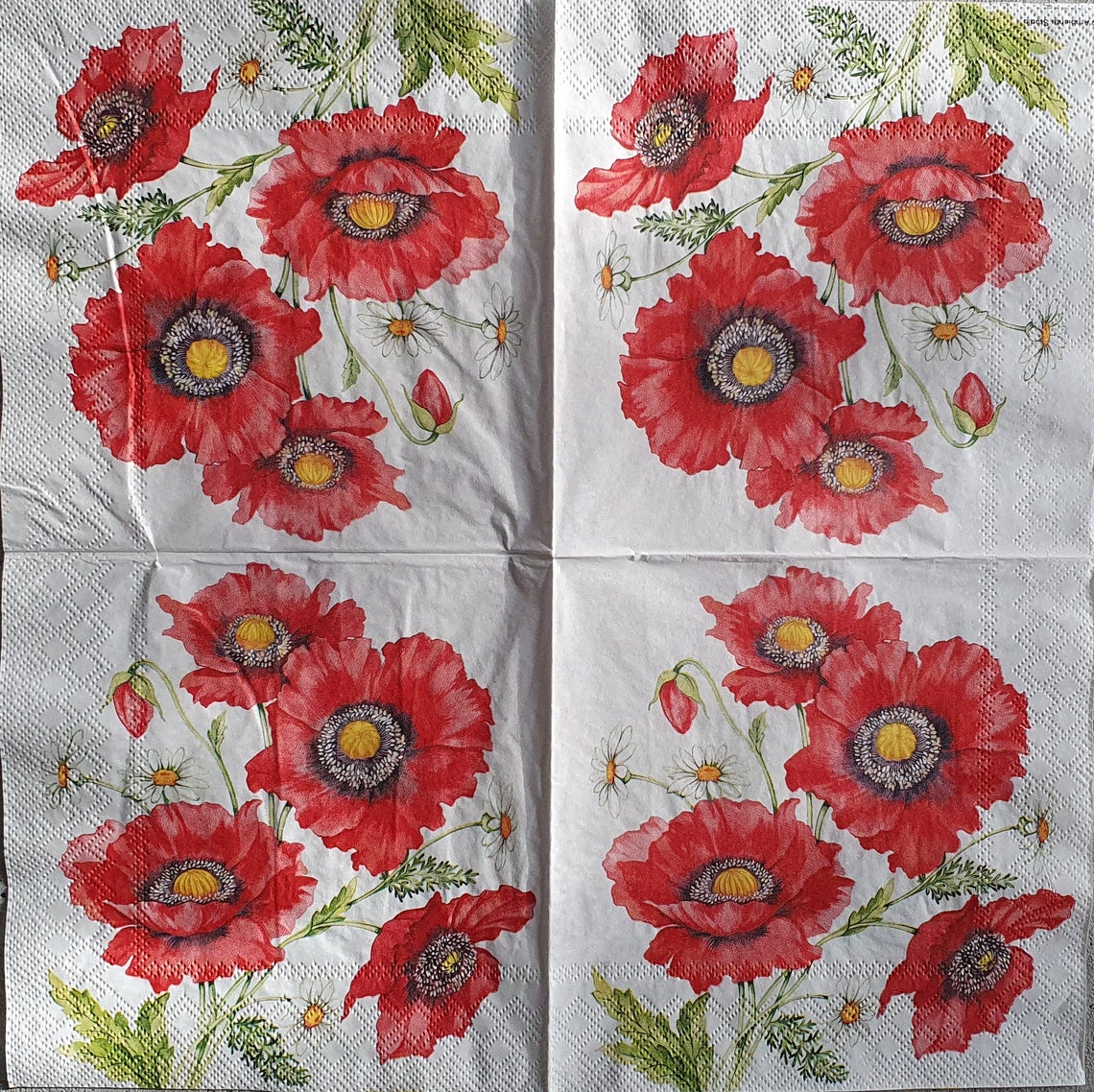 POPPIES Decoupage Paper Napkins Set of 5 napkins 2951 Etsy