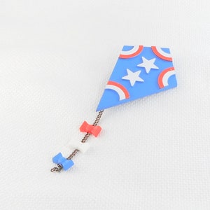 Vintage Avon 1973 Colorful Resin Kite Pin Avon Flying Kite Brooch Red, White, and Blue 70&#39;s Kite Brooch Gift for Her Boho 70&#39;s Kite Pin