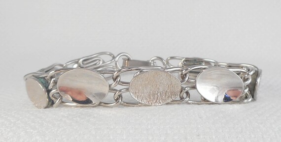 Vintage Silver Atomic Links Bracelet 60's Silver … - image 3