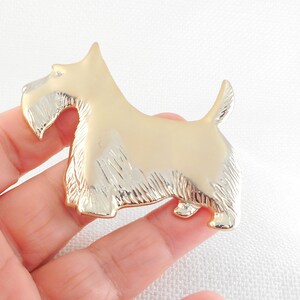 Vintage Textured Gold Tone Scottie Pin Dog Lover Gift Vintage Dog Brooch 80&#39;s Adorable Scottie Dog Pin Scottie Lover Jewelry Gift for Her
