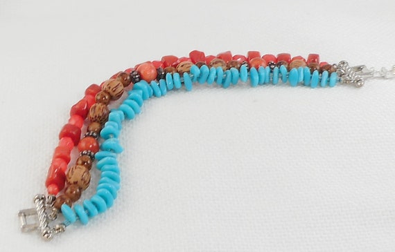 Vintage R.J. Graziano 3 Strand Southwest Bracelet… - image 5