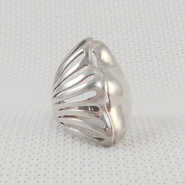 Vintage Sterling Unique Design Ring Sterling Thailand Statement Ring Gift for Her 925 Boho Open Design Ring Gift for Her WOW 925 Ring