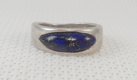 Vintage 60's Sterling A.C Garcia Modernist Lapis … - image 2