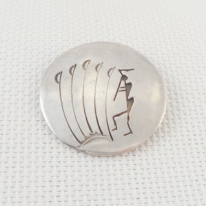Vintage Sterling Overlay Old Pawn Kokopelli Brooch or Pendant Unique Design Hopi Kokopelli Brooch Unique Unisex Kokopelli Brooch or Necklace