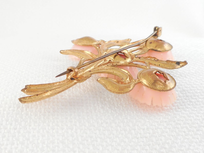 Vintage 1930/'s Pink Celluloid Flowers Brooch Bouquet Celluloid Flowers Brooch Pin Early Century Celluloid /&Metal Flowers Brooch Pink Flowers