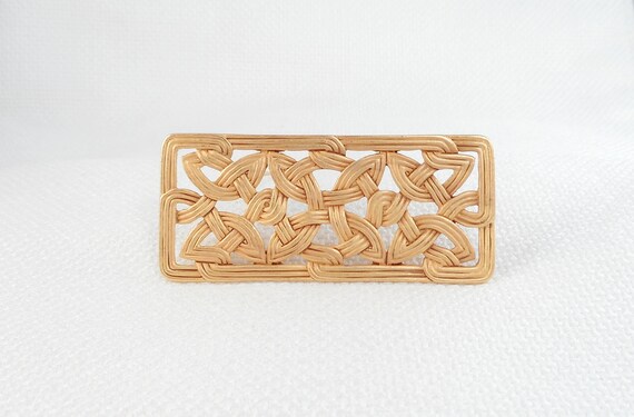 Vintage 80's JJ Gold Tone Celtic Knots Brooch Pin… - image 6