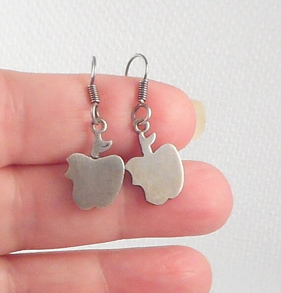 Vintage Sterling Silver Taxco Bitten Apple Earrin… - image 2