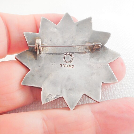 Vintage Taxco Sterling Abalone Pinwheel Flower Br… - image 6