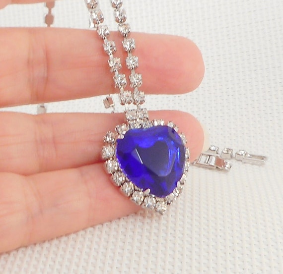Buy Heart of the Ocean Necklace Heart of the Ocean Titanic Necklace Sapphire  Pendent 925 Sterling Silver Titanic Necklace Titanic Online in India - Etsy