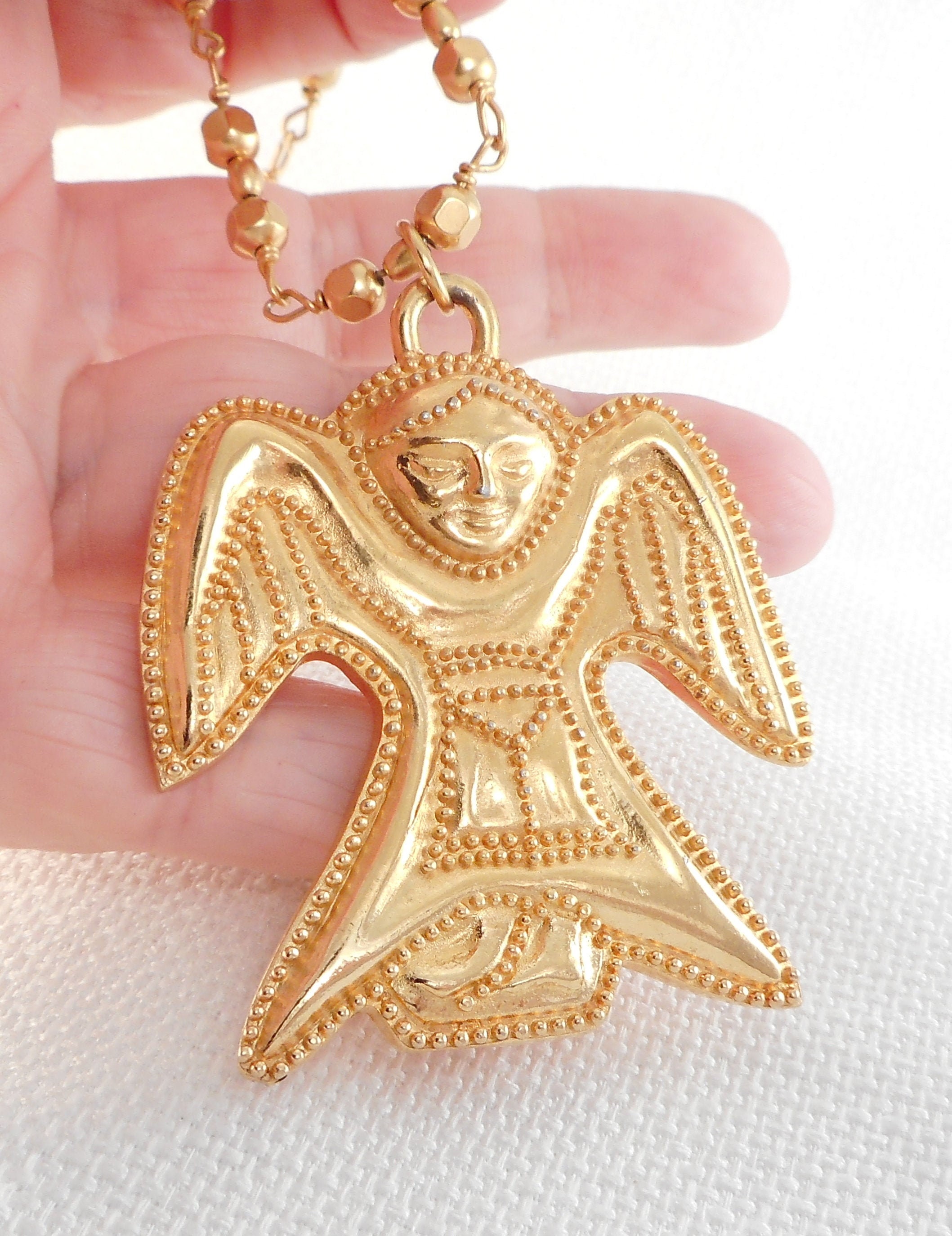 Vintage MMA 1992 Museum Angel Necklace Gold Metropolatin Museum of