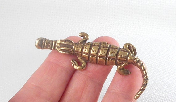 Vintage Alva Studios Crocodile Pin Brooch Vintage Brass Tone - Etsy