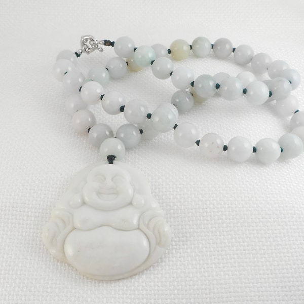 Vintage Jade Laughing Buddah Beads Necklace Feng Shui Jade Buddah Necklace Quality Jade Jadeite Buddah Necklace Jade Beads Buddah Necklace