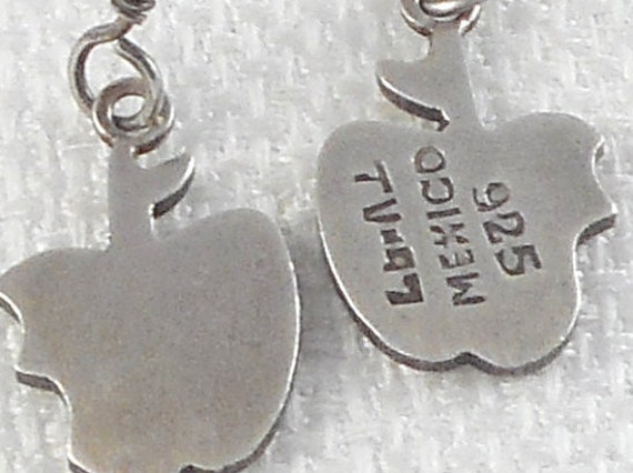Vintage Sterling Silver Taxco Bitten Apple Earrin… - image 5