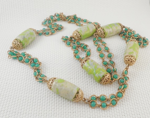 Vintage 1950's Unique Beads Necklace Unique Cellu… - image 1