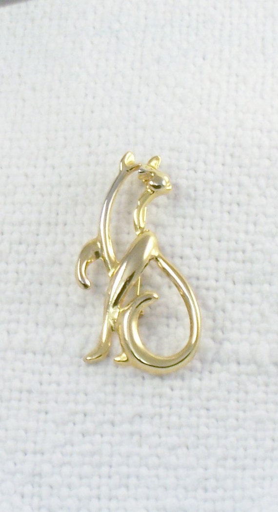 Vintage Open Mod Design Siamese Egyptian Cat Pin … - image 1
