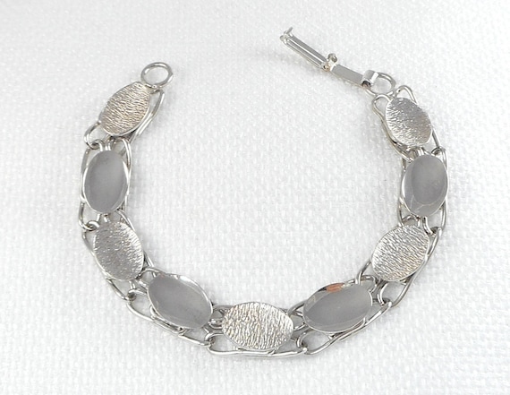 Vintage Silver Atomic Links Bracelet 60's Silver … - image 1