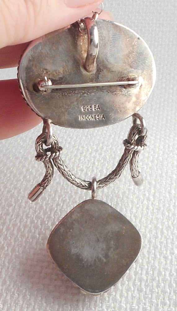 Vintage Sterling Silver Suarti Bali Jasper and Ag… - image 5