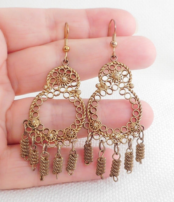 Buy Silver Filigree Drop Earrings With Vintage Glass Beads Online in India   Etsy