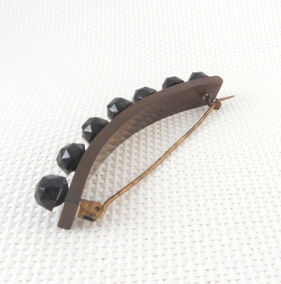 Antique Victorian Mourning Brooch Victorian Horn &